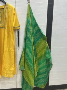 Yellow Embroidered Kurta Set (L)
