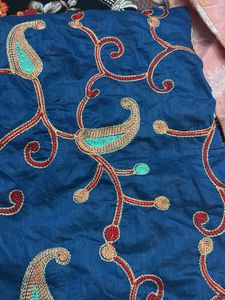 Elegant Pink Kurta with Blue Dupatta