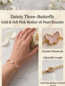 Cute Soft Pink Butterfly Bracelet