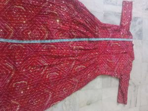 it's red anarkali