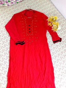 ❤️ Elegant Red Kurti ❤️