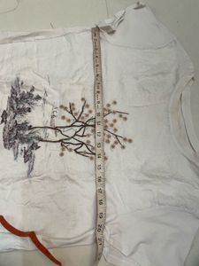 White Graphic T-Shirt with Tree Design