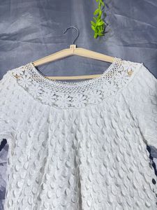 Elegant White Crochet Top