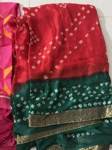 Vibrant Geometric &amp; Bandhani Sarees