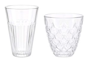 Clear Textured Glass Tumbler set of 2