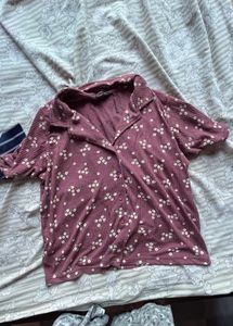 cute floral maroon top