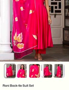Rani Hand Painted Dupatta Suit Set
