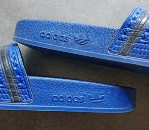ADIDAS Blue Striped Sliders