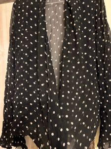 Chic Polka Dot Sheer Kimono Jacket