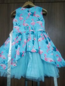 Flamingo Print Party Dress