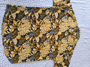 Tropical Leaf Print Short Sleeve Shirt