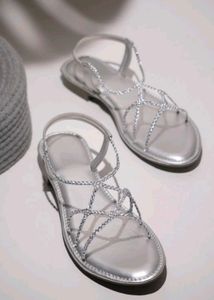 Silver Strappy Sandals Size - 9 To 10
