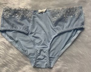 Light Blue Lace Trim Briefs