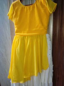 elegant white mirror work lehnga and yellow mirro