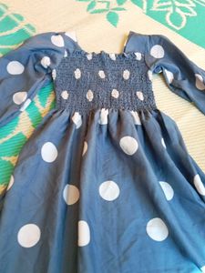 Chic Polka Dot Smocked Dress