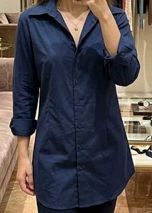 Classic Navy Blue Button-Up Shirt