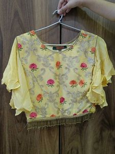 Beautiful Yellow Embroidered Lehenga Choli