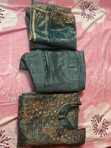 Embroidered Teal Kurta Set