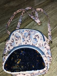 Floral Sequin Bunny Backpack
