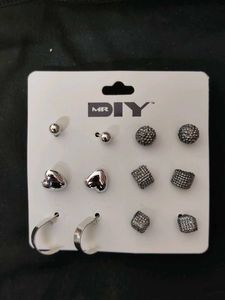 Set of 6 Pairs Cute Stud Earrings