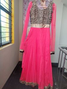 Elegant Pink Anarkali Gown