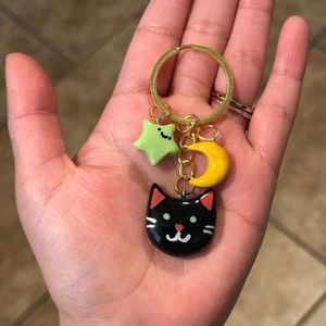 Cute Celestial Cat Keychain