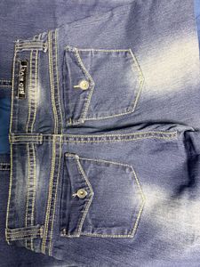 Flared Blue Denim Jeans
