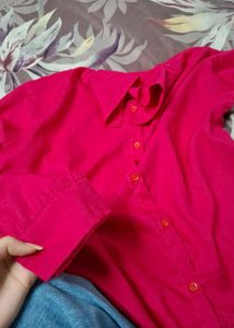 Chic Magenta Button-Up Shirt