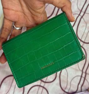 Vibrant Green Croc-Embossed Wallet