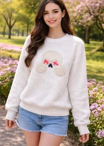 White Fuzzy Woollen Top