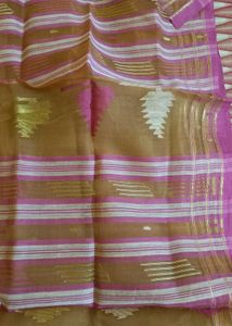 Elegant Brown Saree with Polka Dots