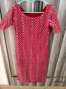 Navratri Special Maroon Heavy Mirror Work Kurta