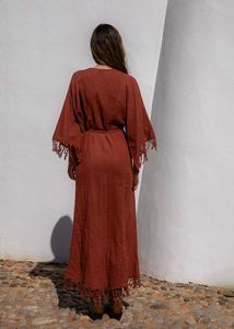 Bohemian Maxi Dress with Fringe
