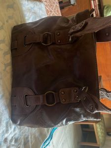 Classic Brown Faux Leather Shoulder Bag