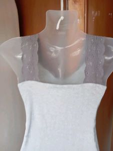 Grey Lace Trim Camisole Top