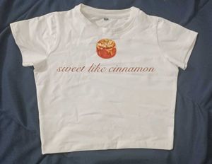White fitted graphic tee | XS