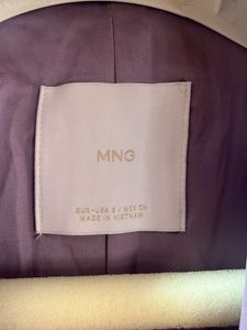 Mango Lilac Ruched Sleeve Blazer