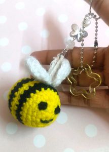 Cute Crochet Bee Keychain