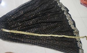 Elegant Black Skirt with Gold Embroidery