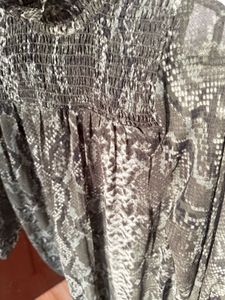Snake Print High-Neck Mini Dress