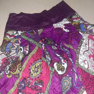 💜 Bohemian Purple Paisley Print A-Line Skirt