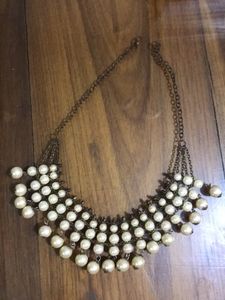 Pearl Drop Oxidised Necklace