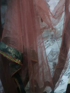 Brown Dupatta 👗with Gold Border