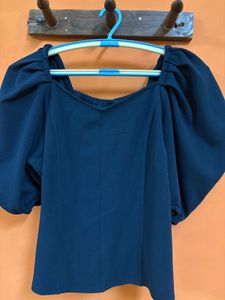 Teal Puff Sleeve Top