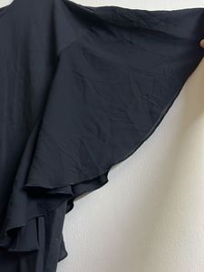 Chic Black Ruffle Sleeve Top