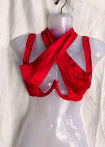 Red Halterneck Bikini Top