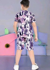 Trendy Graphic Print Shorts & T-Shirt Set