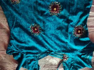 Teal &amp; Pink Embellished Dress