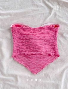 Cute Pink Bow Bandeau Top