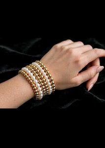 Elegant Gold & Pearl Beaded Bracelets